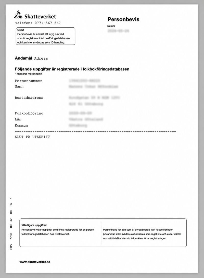 Att öppna det nedladdade personbeviset i en PDF-läsare